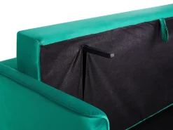 Beliani 3-Istuttava Vuodesohva Sametti Säilytystila Smaragdinvihrea Eksjo Best Sale