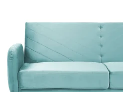 Beliani 3-Istuttava Vuodesohva Sametti Vaaleansininen Senja Hot