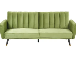 Beliani 3-Istuttava Vuodesohva Sametti Oliivinvihrea Vimmerby Store