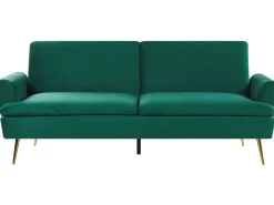 Beliani 3-Istuttava Vuodesohva Sametti Tummanvihrea Vettre Hot