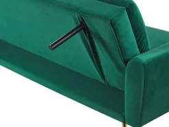 Beliani 3-Istuttava Vuodesohva Sametti Tummanvihrea Vettre Hot