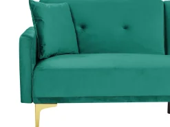 Beliani 3-Istuttava Vuodesohva Sametti Vihrea Lucan Best Sale