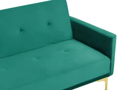 Beliani 3-Istuttava Vuodesohva Sametti Vihrea Lucan Best Sale