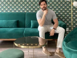 Beliani 3-Istuttava Vuodesohva Sametti Smaragdinvihrea Eina Clearance