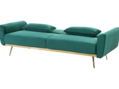 Beliani 3-Istuttava Vuodesohva Sametti Smaragdinvihrea Eina Clearance