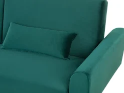 Beliani 3-Istuttava Vuodesohva Sametti Smaragdinvihrea Eina Clearance
