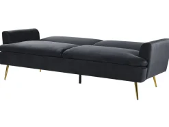 Beliani 3-Istuttava Vuodesohva Sametti Musta Vettre Fashion