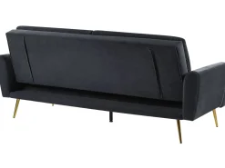 Beliani 3-Istuttava Vuodesohva Sametti Musta Vettre Fashion