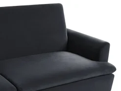 Beliani 3-Istuttava Vuodesohva Sametti Musta Vettre Fashion