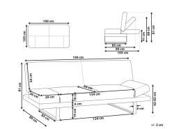 Beliani 2-Istuttava Vuodesohva Sametti Laivastonsininen York Discount