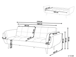 Beliani 3-Istuttava Vuodesohva Sametti Vihrea Asby Best