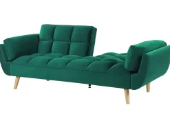 Beliani 3-Istuttava Vuodesohva Sametti Vihrea Asby Best