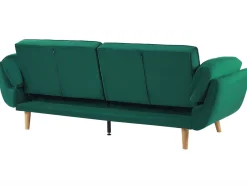 Beliani 3-Istuttava Vuodesohva Sametti Vihrea Asby Best