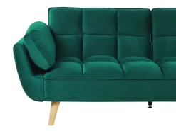 Beliani 3-Istuttava Vuodesohva Sametti Vihrea Asby Best