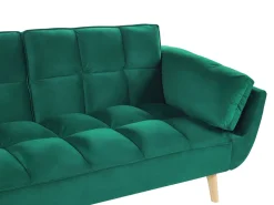 Beliani 3-Istuttava Vuodesohva Sametti Vihrea Asby Best