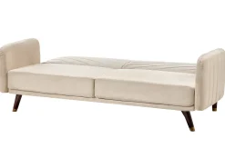 Beliani 3-Istuttava Vuodesohva Sametti Beige Senja Best Sale