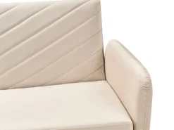 Beliani 3-Istuttava Vuodesohva Sametti Beige Senja Best Sale