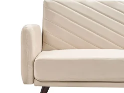 Beliani 3-Istuttava Vuodesohva Sametti Beige Senja Best Sale