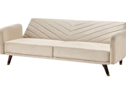 Beliani 3-Istuttava Vuodesohva Sametti Beige Senja Best Sale