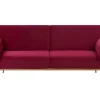 Beliani 3-Istuttava Vuodesohva Sametti Tummanpunainen Eina Discount