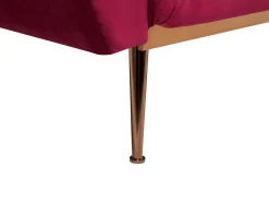 Beliani 3-Istuttava Vuodesohva Sametti Tummanpunainen Eina Discount