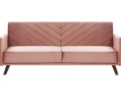 Beliani 3-Istuttava Vuodesohva Sametti Vaaleanpunainen Senja Hot