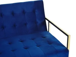 Beliani 3-Istuttava Vuodesohva Sametti Laivastonsininen Marstal Flash Sale