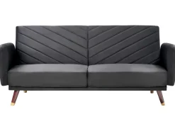 Beliani 3-Istuttava Vuodesohva Sametti Musta Senja Store