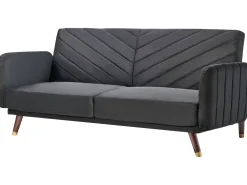 Beliani 3-Istuttava Vuodesohva Sametti Musta Senja Store