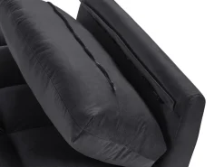 Beliani 3-Istuttava Vuodesohva Sametti Musta Asby Cheap