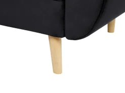 Beliani 3-Istuttava Vuodesohva Sametti Musta Asby Cheap