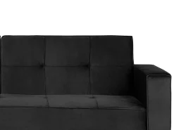 Beliani 3-Istuttava Vuodesohva Sametti Musta Visnes Clearance