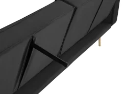 Beliani 3-Istuttava Vuodesohva Sametti Musta Visnes Clearance