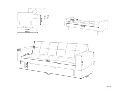 Beliani 3-Istuttava Vuodesohva Sametti Musta Visnes Clearance