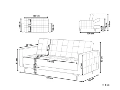Beliani 3-Istuttava Vuodesohva Sametti Hiekanruskea Aberdeen Fashion