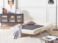 Beliani 1-Istuttava Vuodesohva Sametti Kermanvalkoinen Farris Online