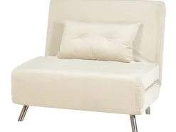 Beliani 1-Istuttava Vuodesohva Sametti Kermanvalkoinen Farris Online