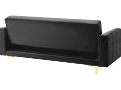 Beliani 3-Istuttava Vuodesohva Sametti Musta Aberdeen Clearance