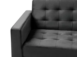Beliani 3-Istuttava Vuodesohva Sametti Musta Aberdeen Clearance