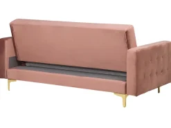 Beliani 3-Istuttava Vuodesohva Sametti Vaaleanpunainen Aberdeen Flash Sale