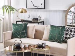 Beliani 3-Istuttava Vuodesohva Sametti Beige Lucan Flash Sale