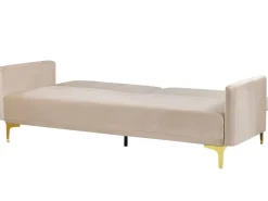 Beliani 3-Istuttava Vuodesohva Sametti Beige Lucan Flash Sale