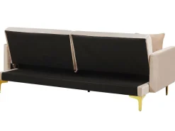 Beliani 3-Istuttava Vuodesohva Sametti Beige Lucan Flash Sale