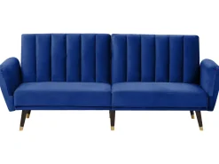 Beliani 3-Istuttava Vuodesohva Sametti Laivastonsininen Vimmerby Cheap
