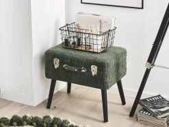 Beliani Jakkara Vakosametti Säilytystila Tummanvihrea 52 X 36 Cm Mallard Fashion