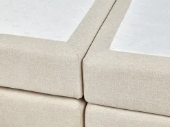 Beliani Jenkkisanky Kangas Säilytystila Vaalea Beige 160 X 200 Cm Aristocrat Clearance