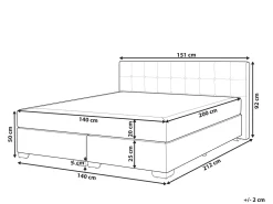 Beliani Jenkkisanky Kangas Vaaleanharmaa 140 X 200 Cm Admiral Fashion