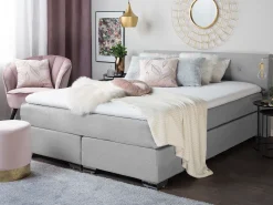 Beliani Jenkkisanky Kangas Vaaleanharmaa 180 X 200 Cm Consul Shop