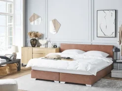 Beliani Jenkkisanky Keinonahka Ruskea 160 X 200 Cm President Flash Sale