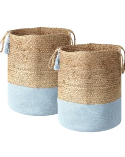 Beliani Juuttikori Beige/Vaaleansininen 50 Cm 2 Kpl Gajar Online